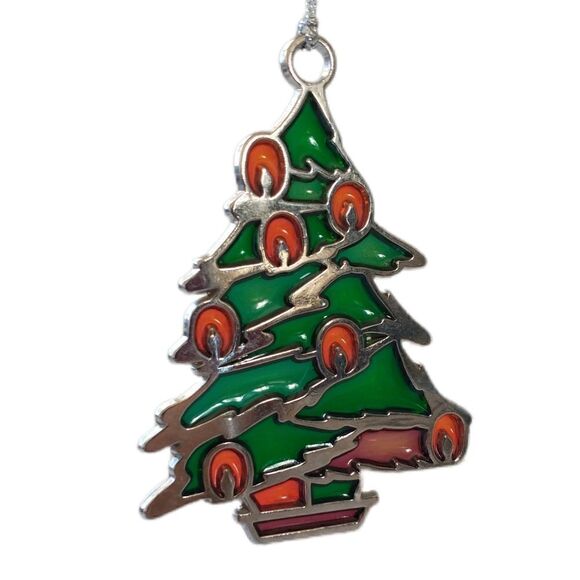 Vtg Stained Glass Christmas Tree Ornament Russ Berrie Holiday Highlights Acrylic - Picture 11 of 16